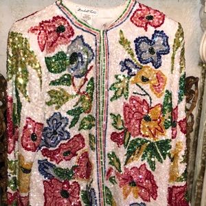 Marshall Field’s White Beaded Sequin Jacket